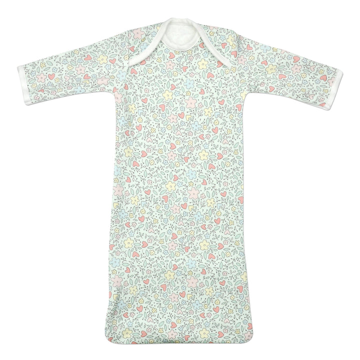 Preemie Girls Bamboo Floral Sleeper Gown