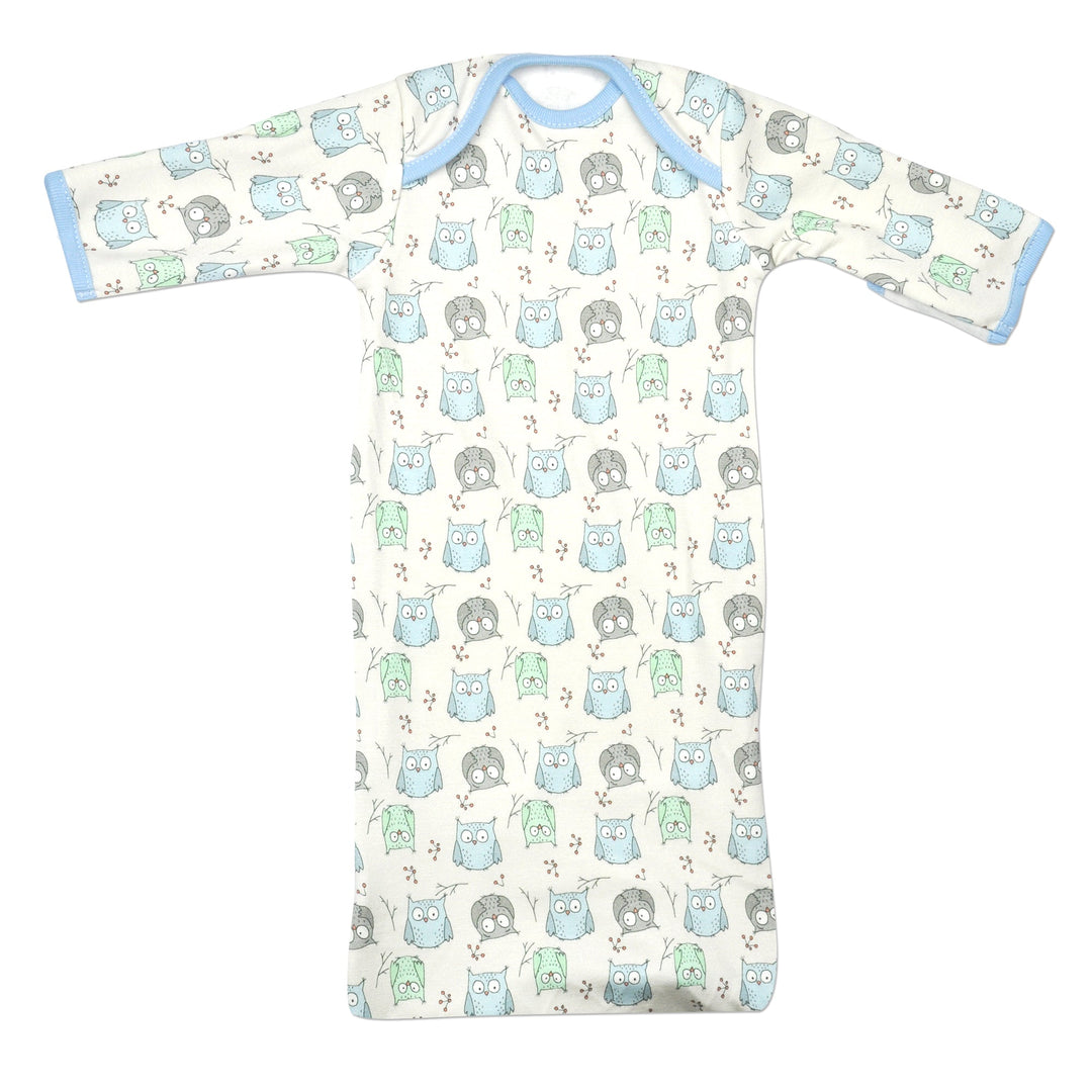 Preemie Owl Bamboo Sleeper Gown