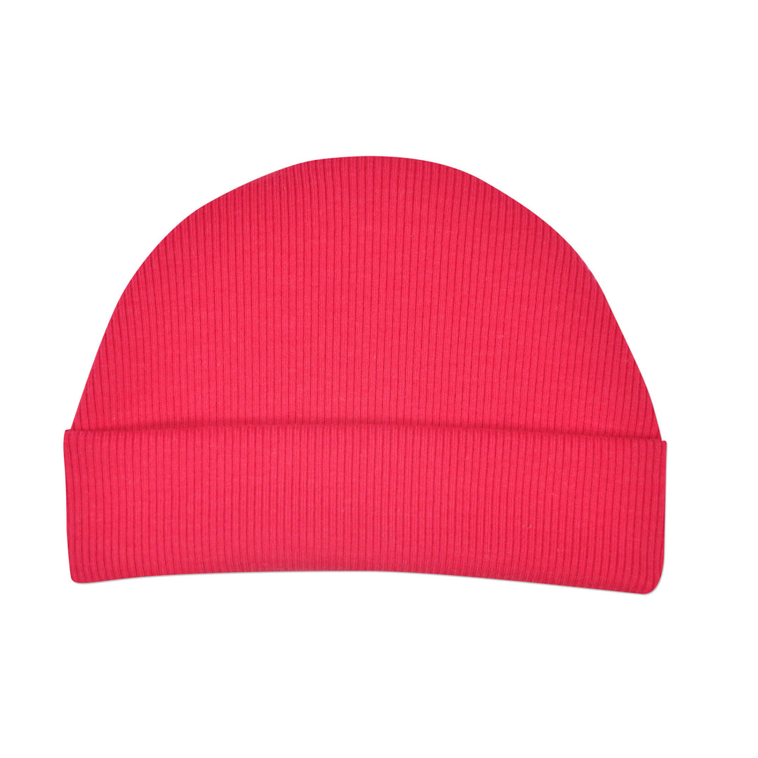 Red Ribbed Touqe Cap