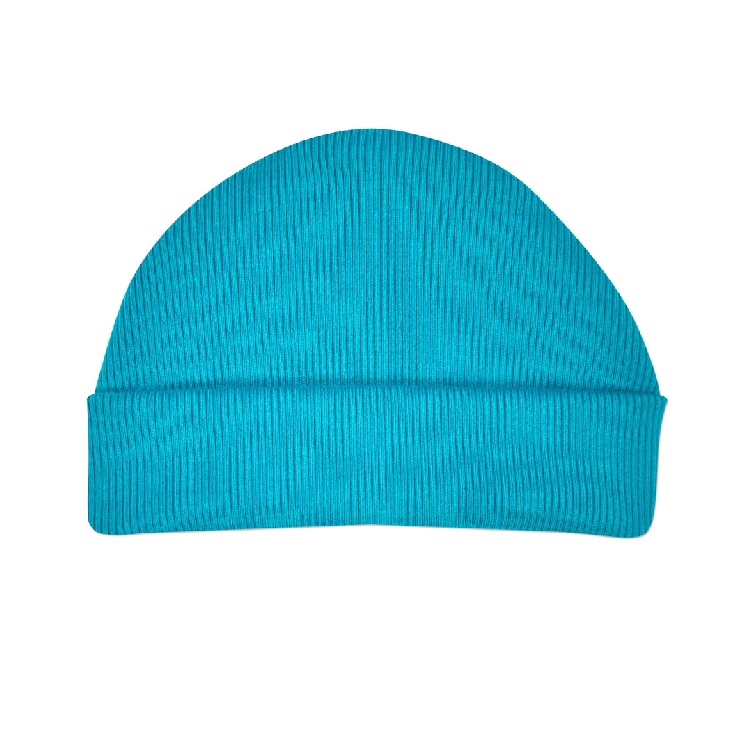 Teal Ribbed Touqe Cap