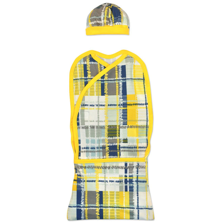 Sunshine Plaid Pea Pod Swaddle